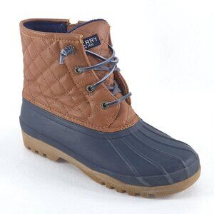 Sperry Topsider Port Duck Blue with Pink Boots Nautical Waterproof Rubber size 8